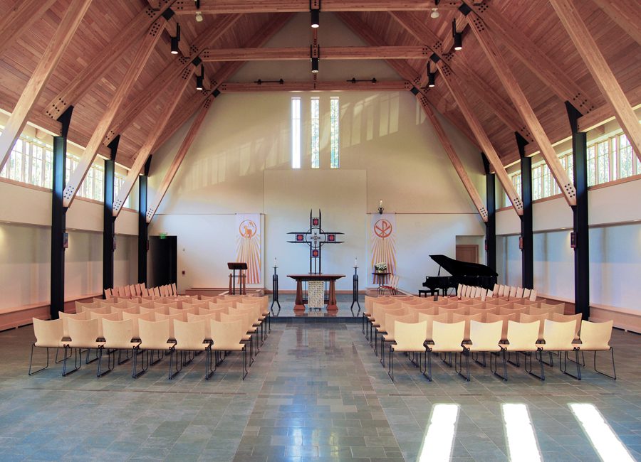 View of Nave towards Sanctuary from entrance doors
