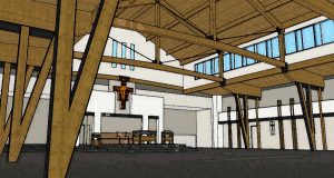Interior rendering of Sanctuary and Nave