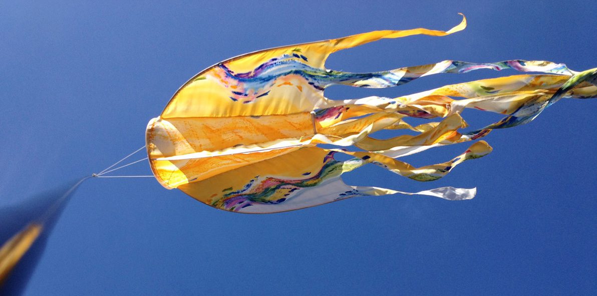 yellow processional kite