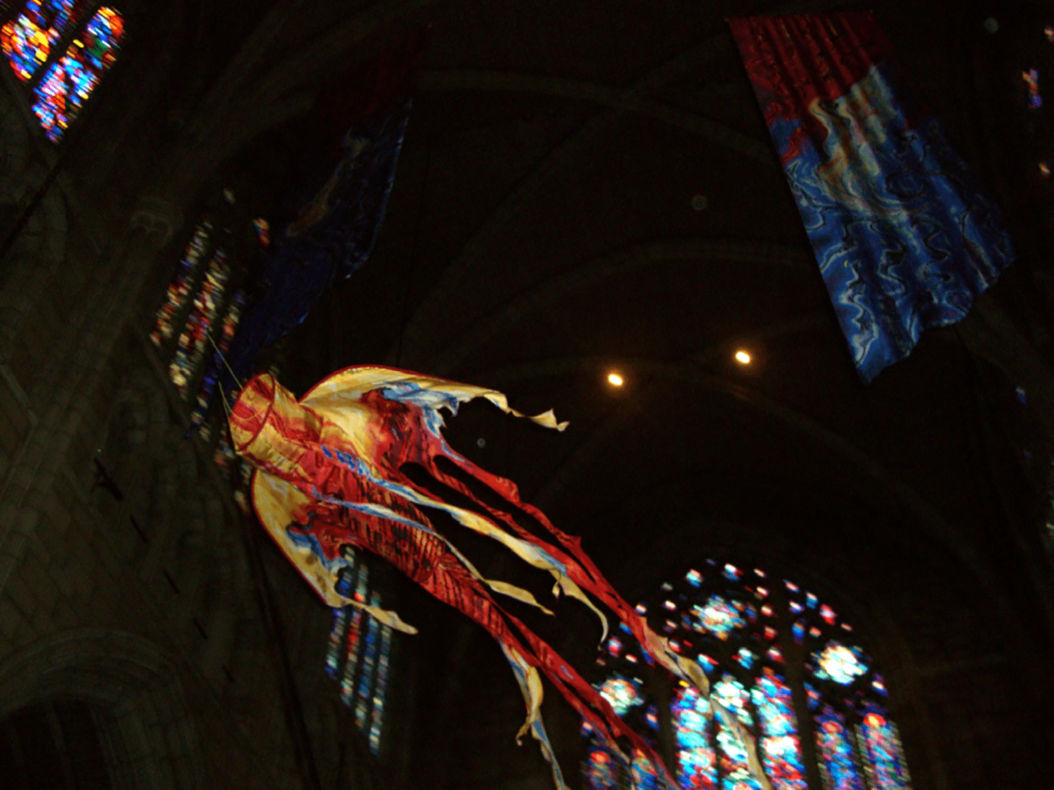 processional kite inside church