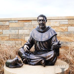 bronze statue of St. Francis