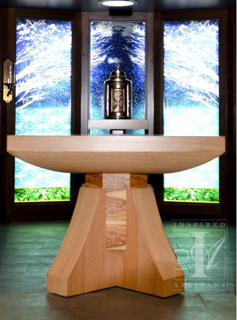 White Oak and Olive Wood Altar