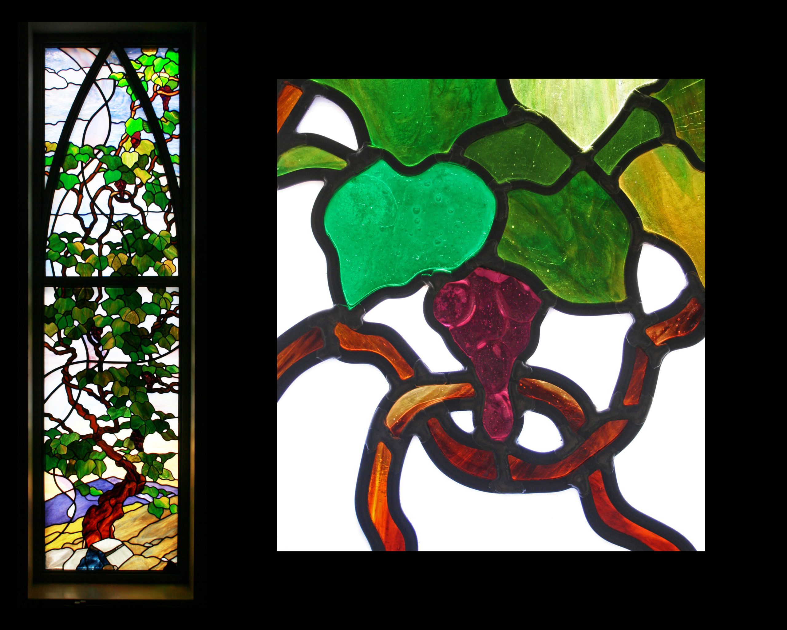 stained glass vine and branches
